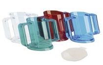 Trinkbecher HANDYCUP, Farbe rot-transparent
