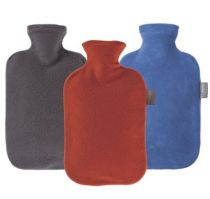 Wärmflasche mit Vliesbezug, Farbe cranberry