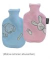 Wärmflasche mit Fleecebezug für Kinder, Farbe rosa