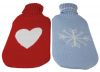 Wärmflasche mit Bezug, Bezug rot mit Herz